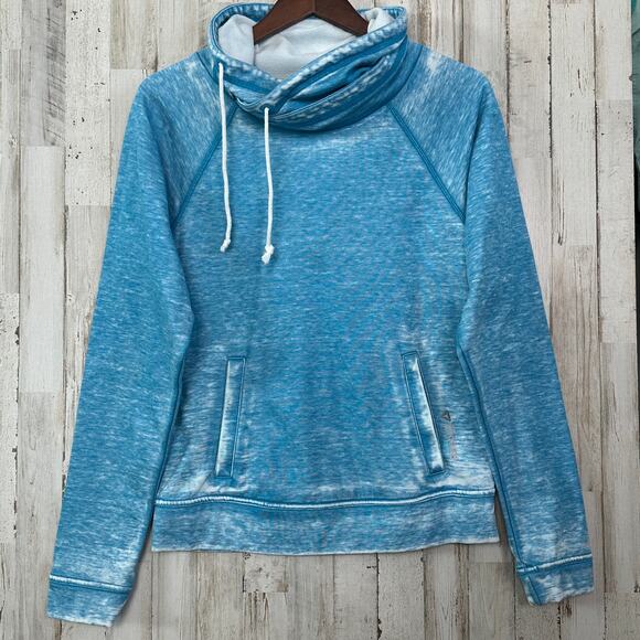 NWOT Reebok Sweatshirt Small Blue Cowl Neck Sportswear Athleisure Loungewear - Picture 1 of 10